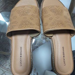 lucky brand slides slip on leather